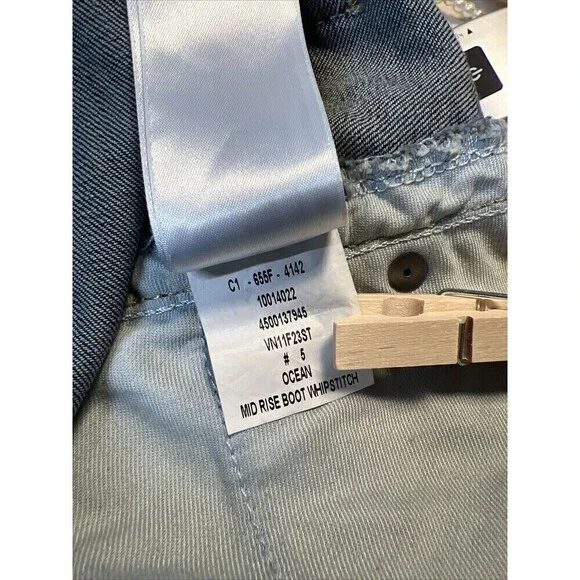 ARIAT Mid Rise Boot Cut Jeans Ocean Blue Size 30R 32”L Whipstitch - Picture 14 of 15